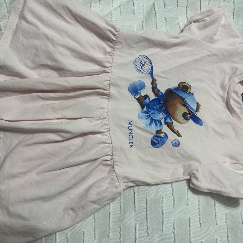 Moncler Pink Dress with Bear Graphic